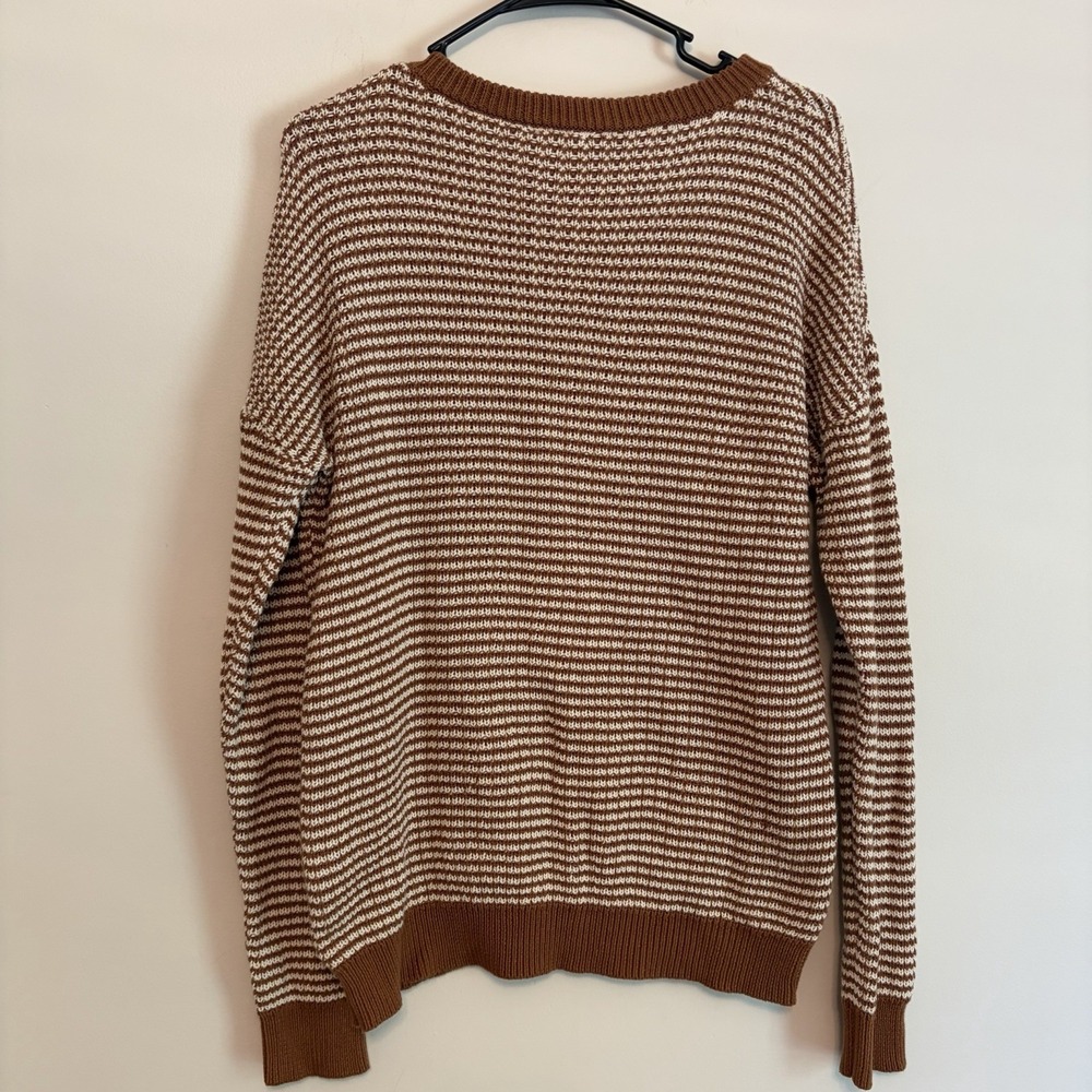 Hem & Thread Medium Rust White Patterned Sweater Pullover Grandpacore - Picture 7 of 8